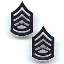 F. Gunnery Sergeant (GySgt) Black Metal Chevrons