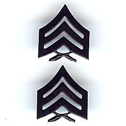 D. Sergeant (Sgt) Black Metal Chevrons