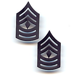 H. First Sergeant(1st Sgt) Black Metal Chevrons