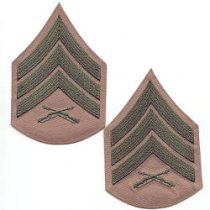 D Sergeant (Sgt) Khaki Chevrons