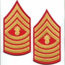 I Master Gunnery Sergeant (MGySgt) Dress Blues Chevrons