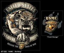 USMC BULLDOG BLACK T-SHIRT