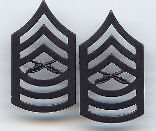 G. Master Sergeant (MSgt) Black Metal Chevrons