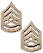 F. GUNNERY SGT GOLD SATIN/MAT FINISH CHEVRONS - PAIR