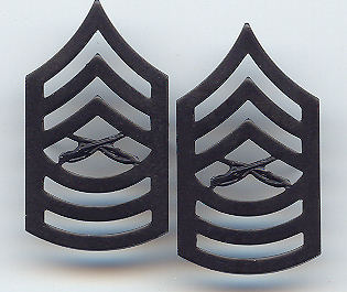 G. Master Sergeant (MSgt) Black Metal Chevrons - SemperFiCo.com